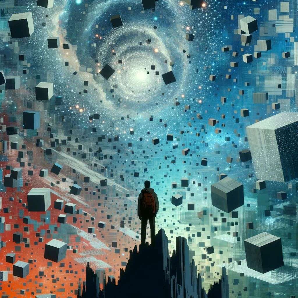 a representation of anxiety, digital art, 2.5D style